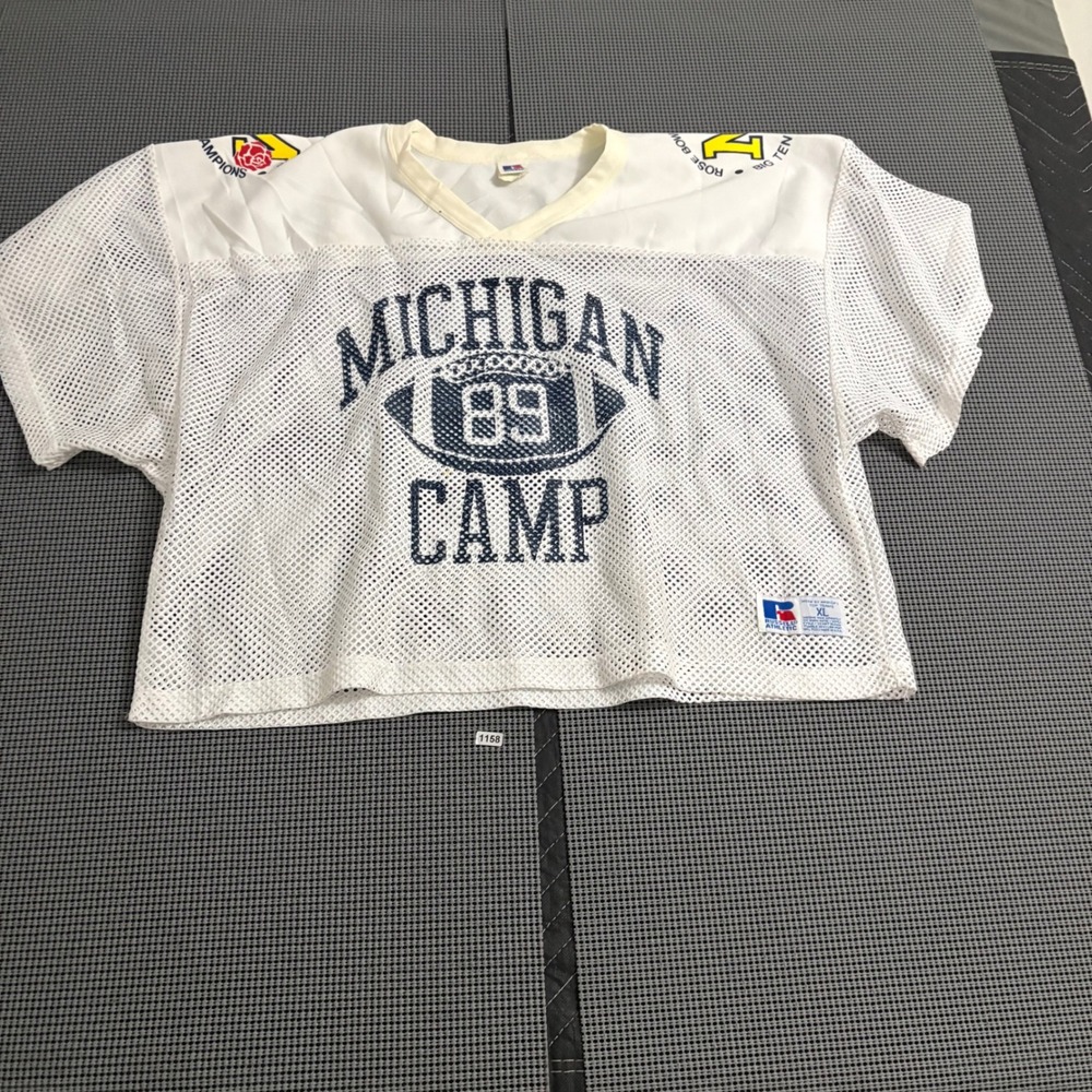 Vintage 1989 Michigan Wolverines Russell Athletic Mesh Jersey XL Rose Bowl 89